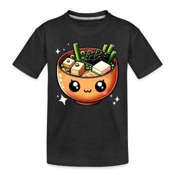 Miso-Suppe Kawaii Japanisches Essen - Kinder Premium Bio T-Shirt - Schwarz - Vorne