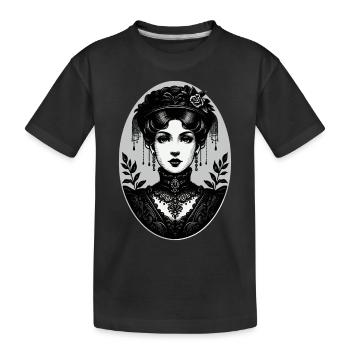 Victorian Gothic Woman Portrait - Kids' Premium Organic T-Shirt - black - Front