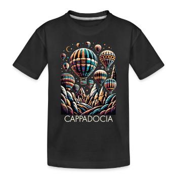 Cappacocia Ballon - Kinder Premium Bio T-Shirt - Schwarz - Vorne