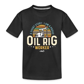 Travailleur de plate-forme pétrolière Une petite histoire Je suis un travailleur de champ pétrolifère - T-shirt bio Premium Enfant - noir - Devant