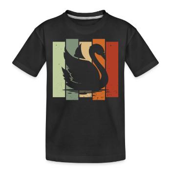 Cygne rétro Birdwatching Bird Watcher - T-shirt bio Premium Enfant - noir - Devant
