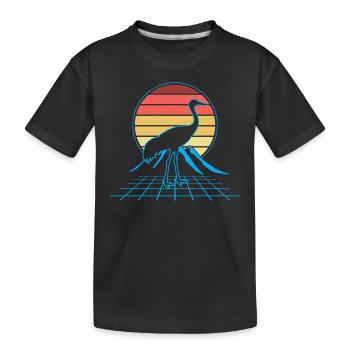 Grue du Canada Observation des oiseaux rétro - T-shirt bio Premium Enfant - noir - Devant