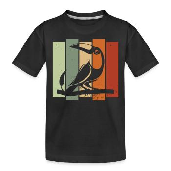 Toucan rétro ornithologique ornithologue - T-shirt bio Premium Enfant - noir - Devant
