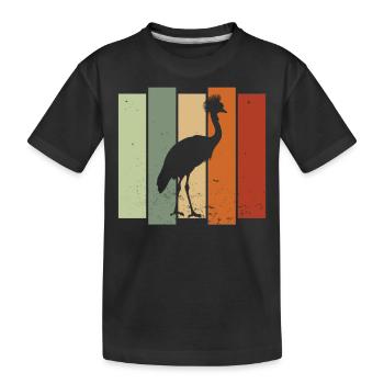 Grue couronnée rétro ornithologique ornithologue - T-shirt bio Premium Enfant - noir - Devant