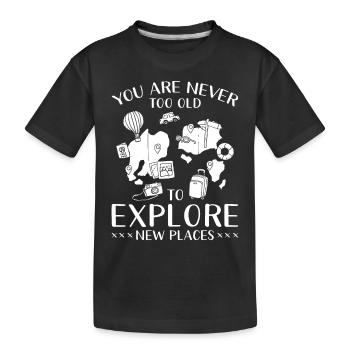 Voyage Explorez le voyage de vacances World Traveler - T-shirt bio Premium Enfant - noir - Devant