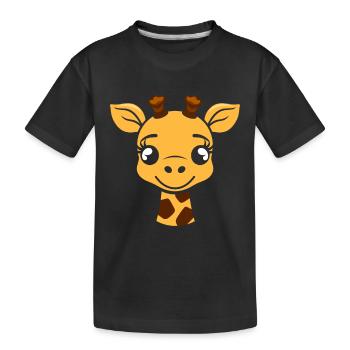 Humor Kleine Baby-Giraffe - Kinder Premium Bio T-Shirt - Schwarz - Vorne