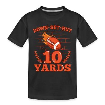 10th Football Player Birthday Down Set Hat 10 - Kids' Premium Organic T-Shirt - black - Front