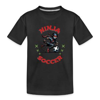 Soccer Ninja Athletic Sports Martial Arts - Kids' Premium Organic T-Shirt - black - Front