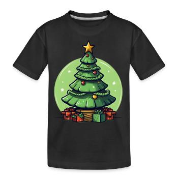 Christmas tree or Christmas tree at Christmas - Kids' Premium Organic T-Shirt - black - Front