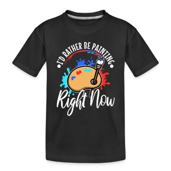 je préfère peindre - T-shirt bio Premium Enfant - noir - Devant