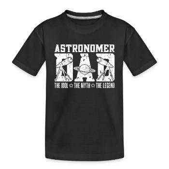 Astronome Papa L’Idole Le Mythe L’Astrophysique - T-shirt bio Premium Enfant - noir - Devant