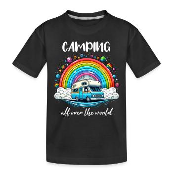 Camping dans le monde entier Tour du monde Limitless - T-shirt bio Premium Enfant - noir - Devant