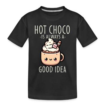 Soothing Hot Chocolate Design For Cocoa - Kids' Premium Organic T-Shirt - black - Front