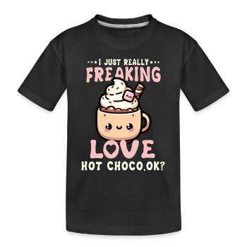 Chaud Kawaii Hot Chocolate Lover Delight parfait - T-shirt bio Premium Enfant - noir - Devant