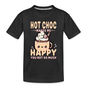 Amateur de chocolat chaud Confort douillet des soirées d’hiver - T-shirt bio Premium Enfant - noir - Devant