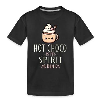 Délice chaud pour les nuits froides Chocolat chaud - T-shirt bio Premium Enfant - noir - Devant
