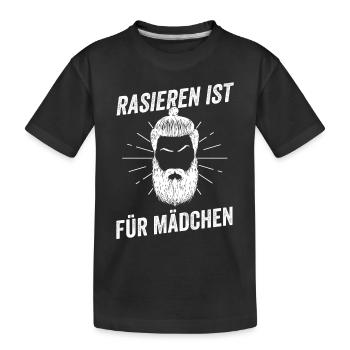 Bärtig Bartträger Schnurrbart Bart - Kinder Premium Bio T-Shirt - Schwarz - Vorne