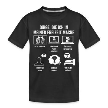 Pilz Pilze Pilzjäger Pilzsammler - Kinder Premium Bio T-Shirt - Schwarz - Vorne