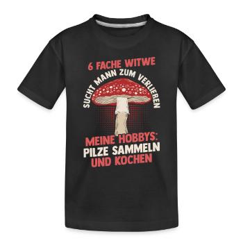 Pilz Pilze Pilzjäger Pilzsammler - Kinder Premium Bio T-Shirt - Schwarz - Vorne