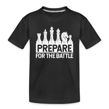 Bereite dich auf die Schlacht vor Lustiger Schach - Kinder Premium Bio T-Shirt - Schwarz - Vorne