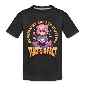 Les marque-pages sont pour les démissionnaires - Kawaii Anime Girl - T-shirt bio Premium Enfant - noir - Devant