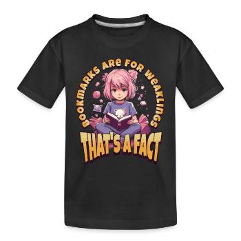 Les marque-pages sont pour les faibles - Kawaii Anime Girl - T-shirt bio Premium Enfant - noir - Devant