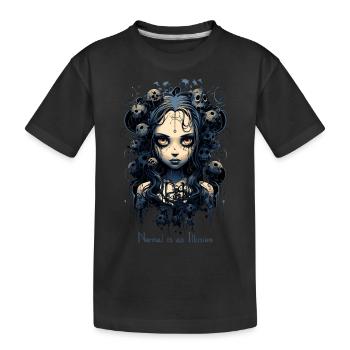 Gothic Girl Spruch Normal is an Illusion - Kinder Premium Bio T-Shirt - Schwarz - Vorne