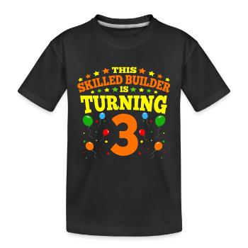 3rd birthday Boy Brick Builder 3 Years Old Gifts - Kinder Premium Bio T-Shirt - Schwarz - Vorne