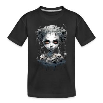 Gothic Girl Halloween Fantasy Dark - Kids' Premium Organic T-Shirt - black - Front