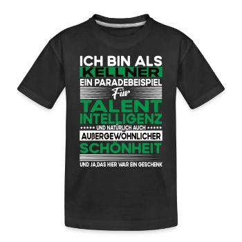 Kellner Bescheiden - Lustiger Spruch - Kinder Premium Bio T-Shirt - Schwarz - Vorne