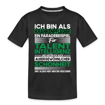 Krankenpfleger Bescheiden - Lustiger Spruch - Kinder Premium Bio T-Shirt - Schwarz - Vorne