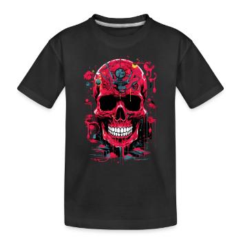 Bloody Skull Biomechanics Abstract Art - Kids' Premium Organic T-Shirt - black - Front