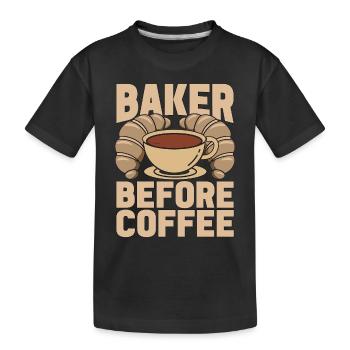 Boulanger avant le café Pâtissier Boulangers amateurs de café - T-shirt bio Premium Enfant - noir - Devant