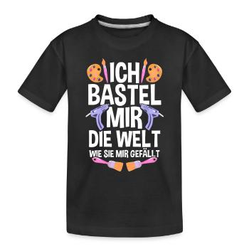 Bastler Bastelunterricht Basteln - Kinder Premium Bio T-Shirt - Schwarz - Vorne