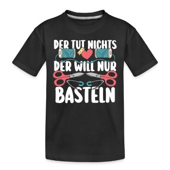 Bastler Basteln - Kinder Premium Bio T-Shirt - Schwarz - Vorne
