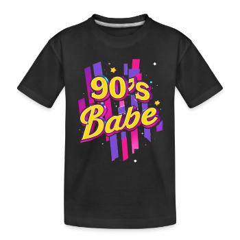 des années 90 Babe coloré - T-shirt bio Premium Enfant - noir - Devant