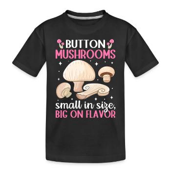 Champignons- Mushrooms- Pilze Geschenkidee - Kinder Premium Bio T-Shirt - Schwarz - Vorne