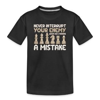 Unterbreche niemals deinen Gegner, wenn er einen - Kinder Premium Bio T-Shirt - Schwarz - Vorne