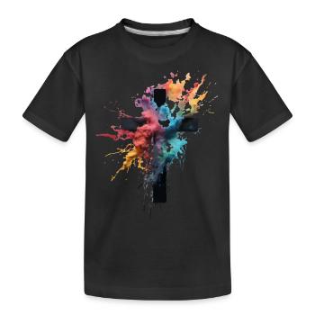 Cross Design Christian & Orthodox Christianity - Kids' Premium Organic T-Shirt - black - Front