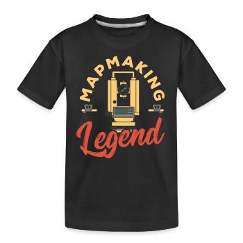 Légende de la cartographie d’arpentage - T-shirt bio Premium Enfant - noir - Devant