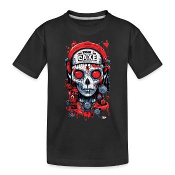 Skull Biomechanics Abstract Art - Kids' Premium Organic T-Shirt - black - Front