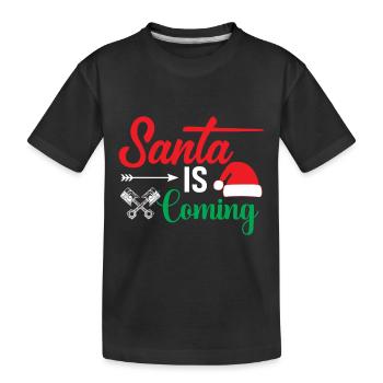 Der Weihnachtsmann Kommt - Kinder Premium Bio T-Shirt - Schwarz - Vorne