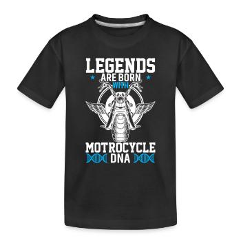Legenden Werden Mit Motorrad-Dna Geboren - Kinder Premium Bio T-Shirt - Schwarz - Vorne