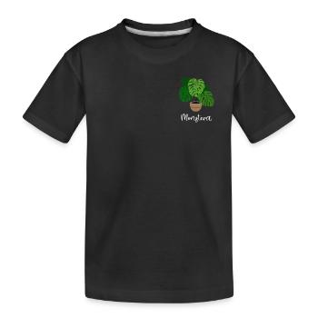 Monstera Flora Houseplant Gardener - Kids' Premium Organic T-Shirt - black - Front