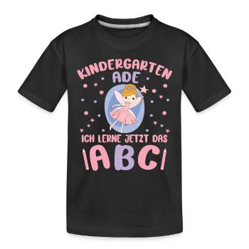 Bye Kindergarten Einhorn Kita Abgänger Mädchen - Kinder Premium Bio T-Shirt - Schwarz - Vorne