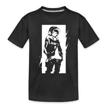 Shibuya's cool Cyberpunk Style Anime Boy Otaku - Kinder Premium Bio T-Shirt - Schwarz - Vorne