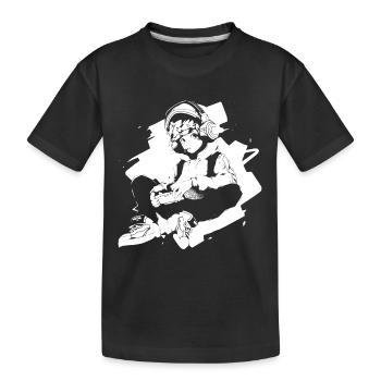 Shibuya's cool Cyberpunk Style Anime Boy Otaku - Kinder Premium Bio T-Shirt - Schwarz - Vorne