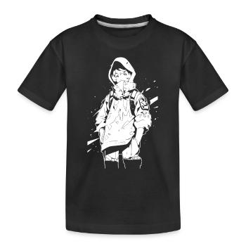 Shibuya's cool Cyberpunk Style Anime Boy Otaku - Kinder Premium Bio T-Shirt - Schwarz - Vorne