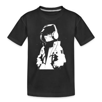 Shibuya's cool Cyberpunk Style Anime Boy Otaku - Kinder Premium Bio T-Shirt - Schwarz - Vorne