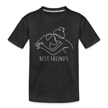 Meilleurs amis Propriétaire de chien mâle Wauwau à quatre pattes - T-shirt bio Premium Enfant - noir - Devant